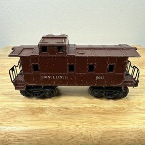 Vintage Lionel Lines Brown #6017 Caboose Train Car O Scale Untested/Looks Good